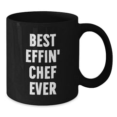 Funny Chef Gifts, Black Coffee Mug with 'Best Effin' Chef Ever' Quote, Perfect for Men Friends Family Christmas Unique Gifts - Additional