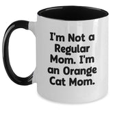 Orange Cat Mom Funny Gift Two Tone Coffee Mug for Orange Cat Lovers Birthday Unique Gifts from Friends - Main