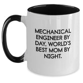 Mechanical Engineer Gifts from Mom - Funny Two Tone Coffee Mug for Graduation - Main