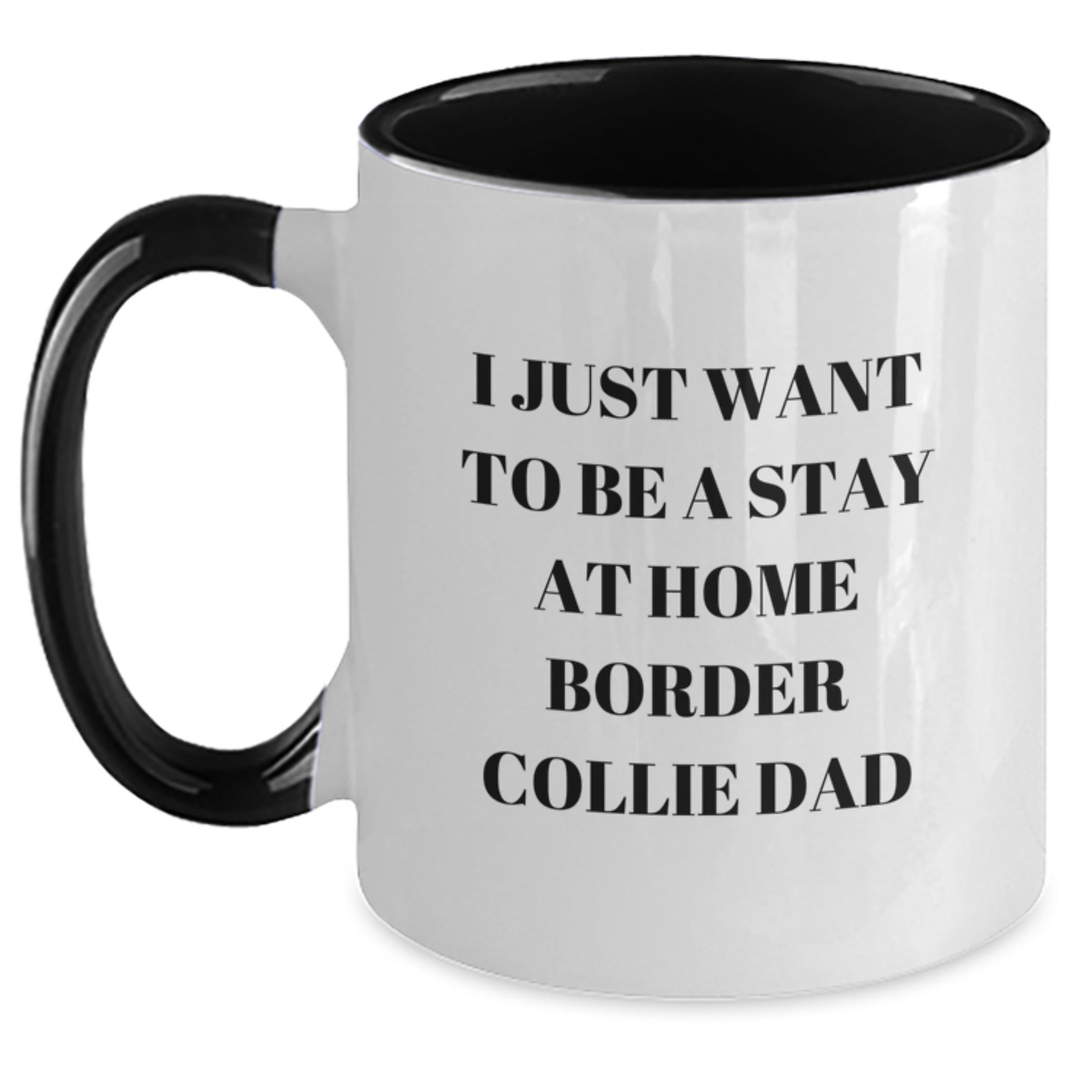 Funny Border Collie Dog Gifts - I Just Want To Be A Stay At Home Dad Mug, Graduation Unique Gifts from Family to Friends - Main