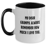 Funny Grampy Gifts for Men - Gifts from Grandpa to Grampy on Birthday Unique - Two Tone Coffee Mug - Main