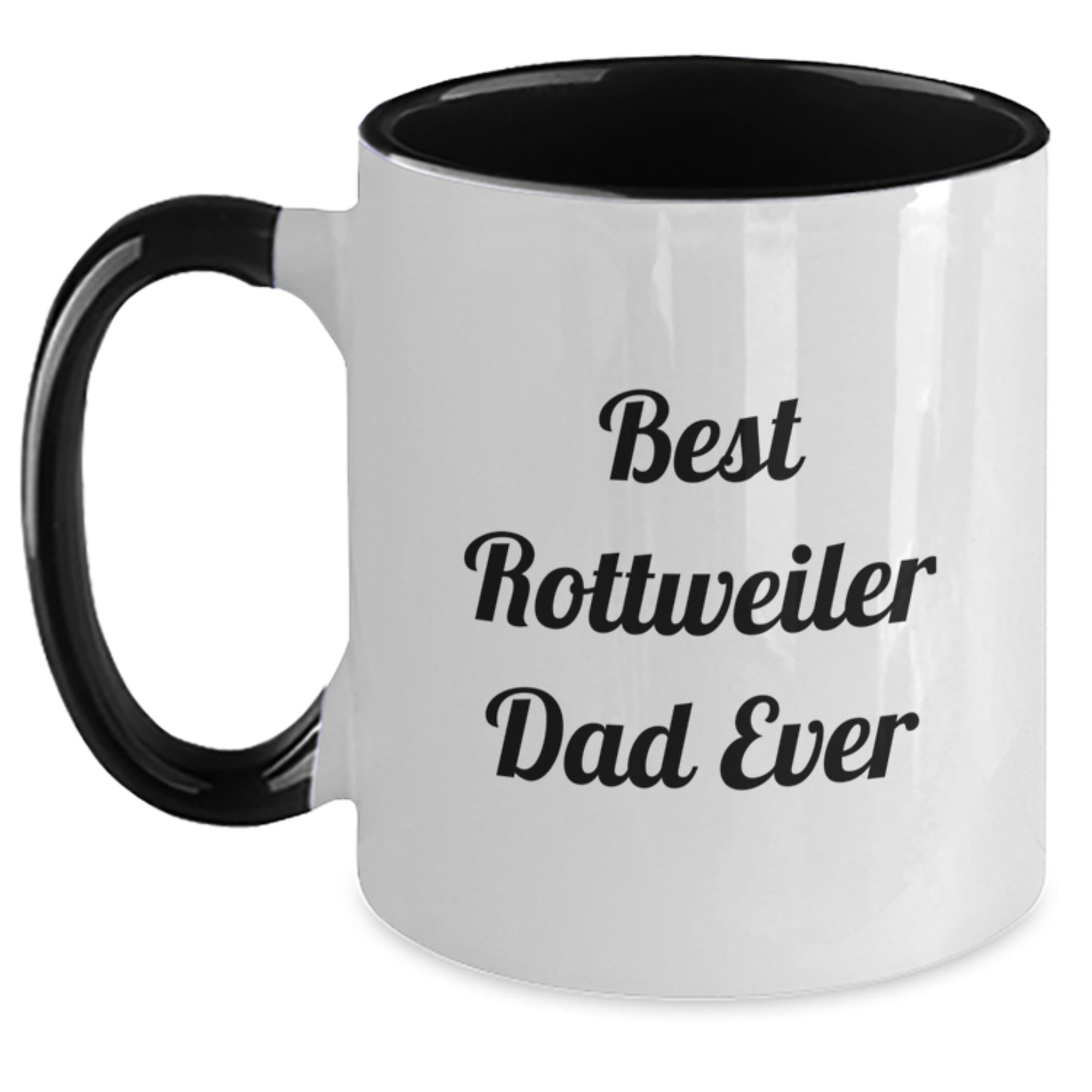Funny Rottweiler Dog Gifts for Men and Women - Best Rottweiler Dad Ever Two Tone Coffee Mug - Birthday Unique Gift from Friends and Family - Main