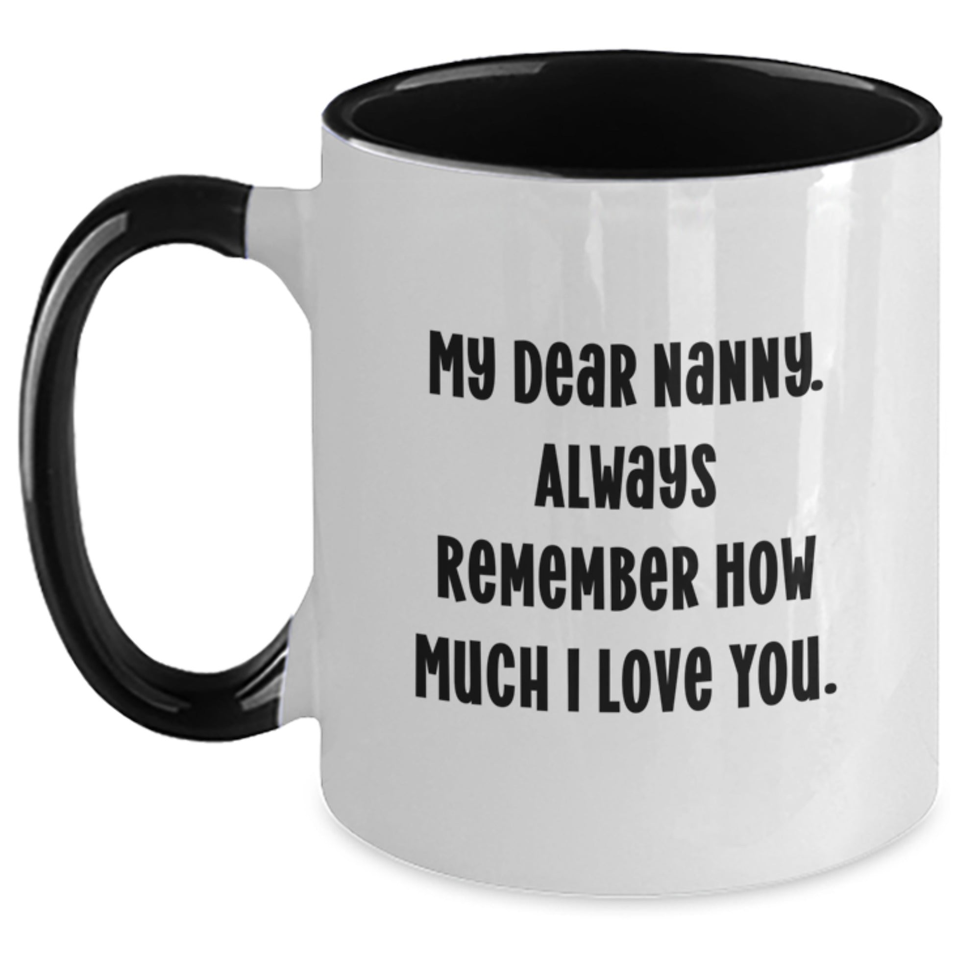 Funny Nanny Quotes Gifts from Men to Nanny, Two Tone Coffee Mug for Birthday, Always Remember How Much I Love You - Main