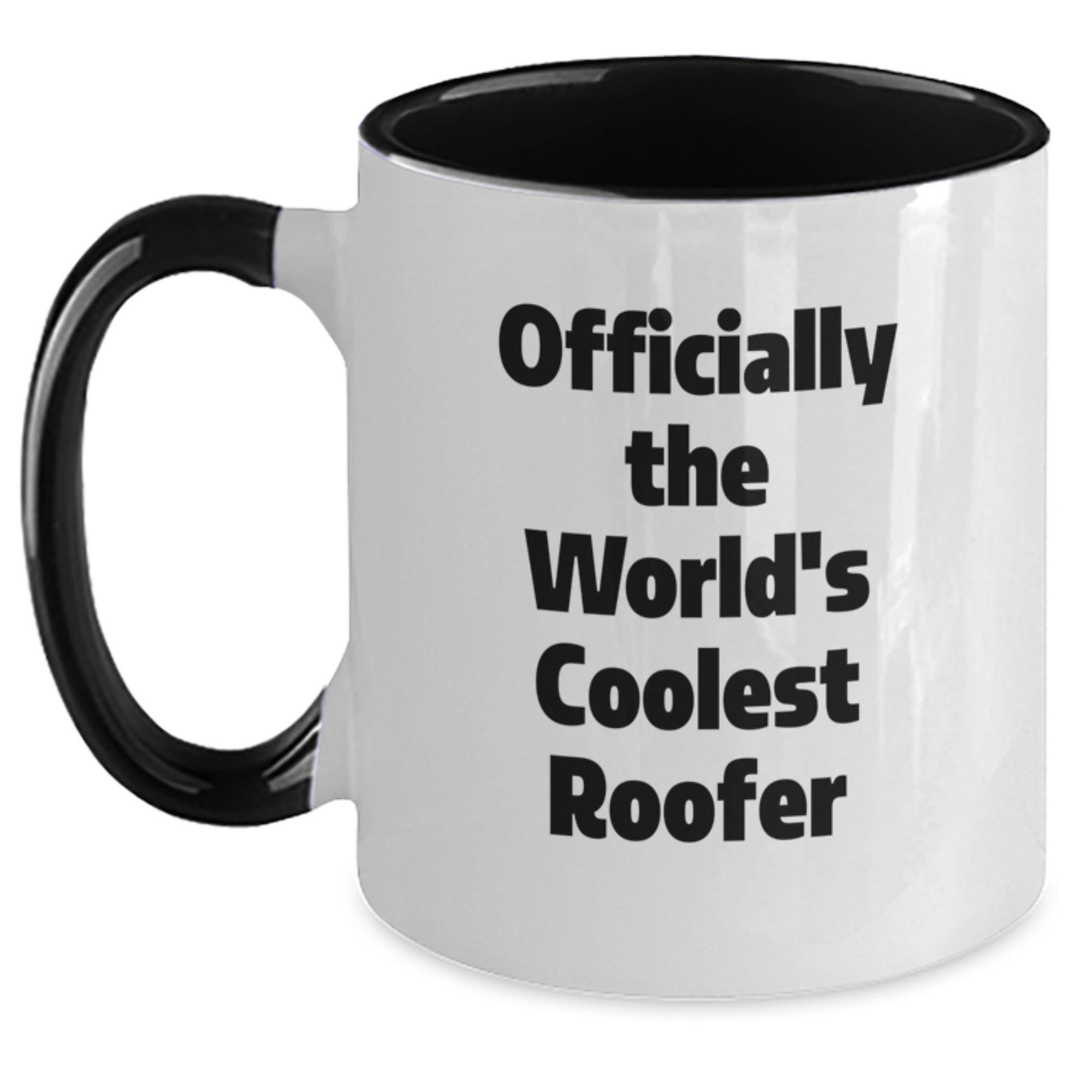 Funny Roofer Gifts - Officially The World's Coolest Roofer Two Tone Coffee Mug for Men, Women, or Friends from Family on Birthday - Main