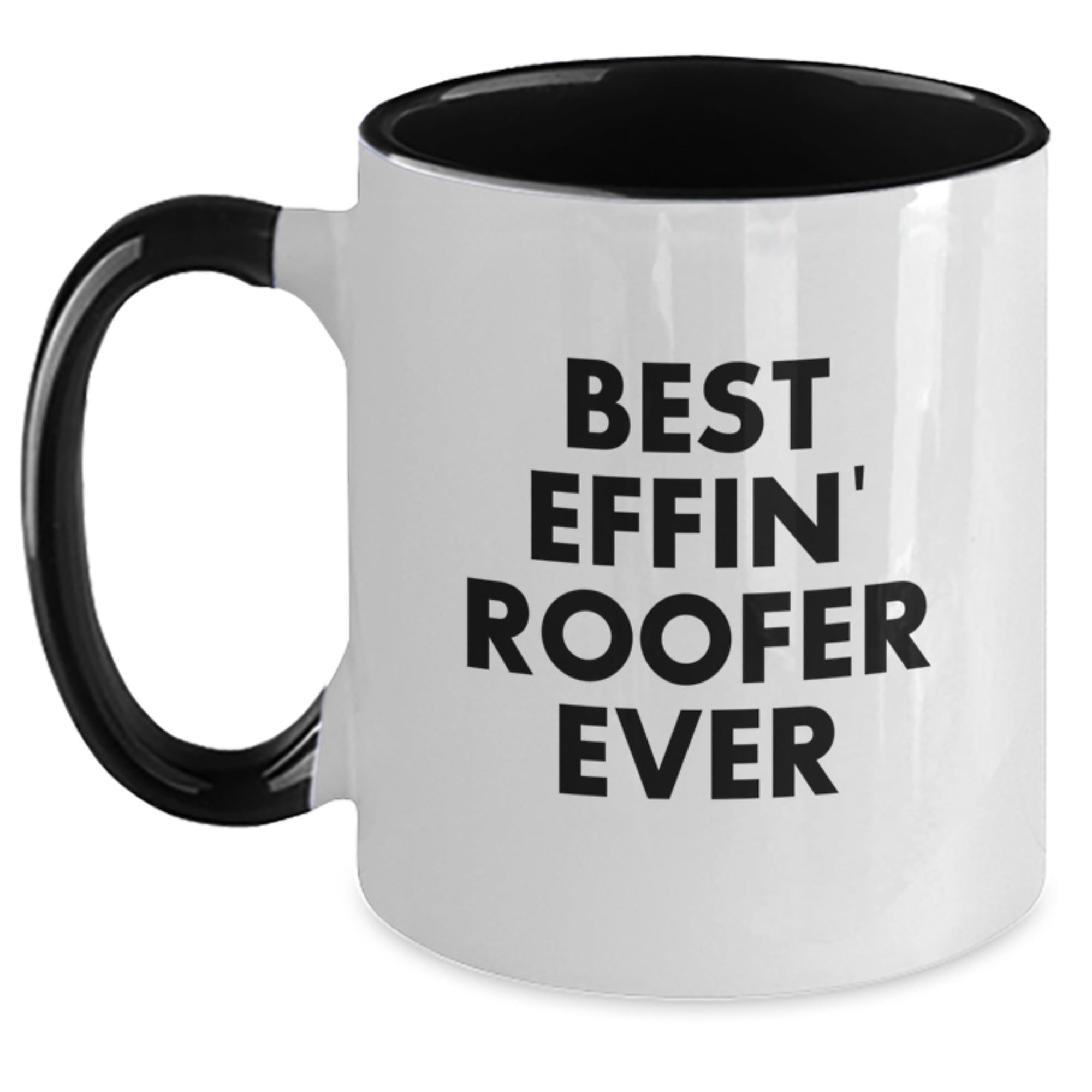 Funny Roofer Gifts from Men to Best Effin' Roofer, Unique Christmas Unique Gifts for Roofer with Two Tone Coffee Mug - Main