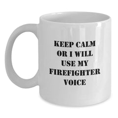 Funny Firefighter White Coffee Mug Gifts from Men for Firefighter on Christmas - Main