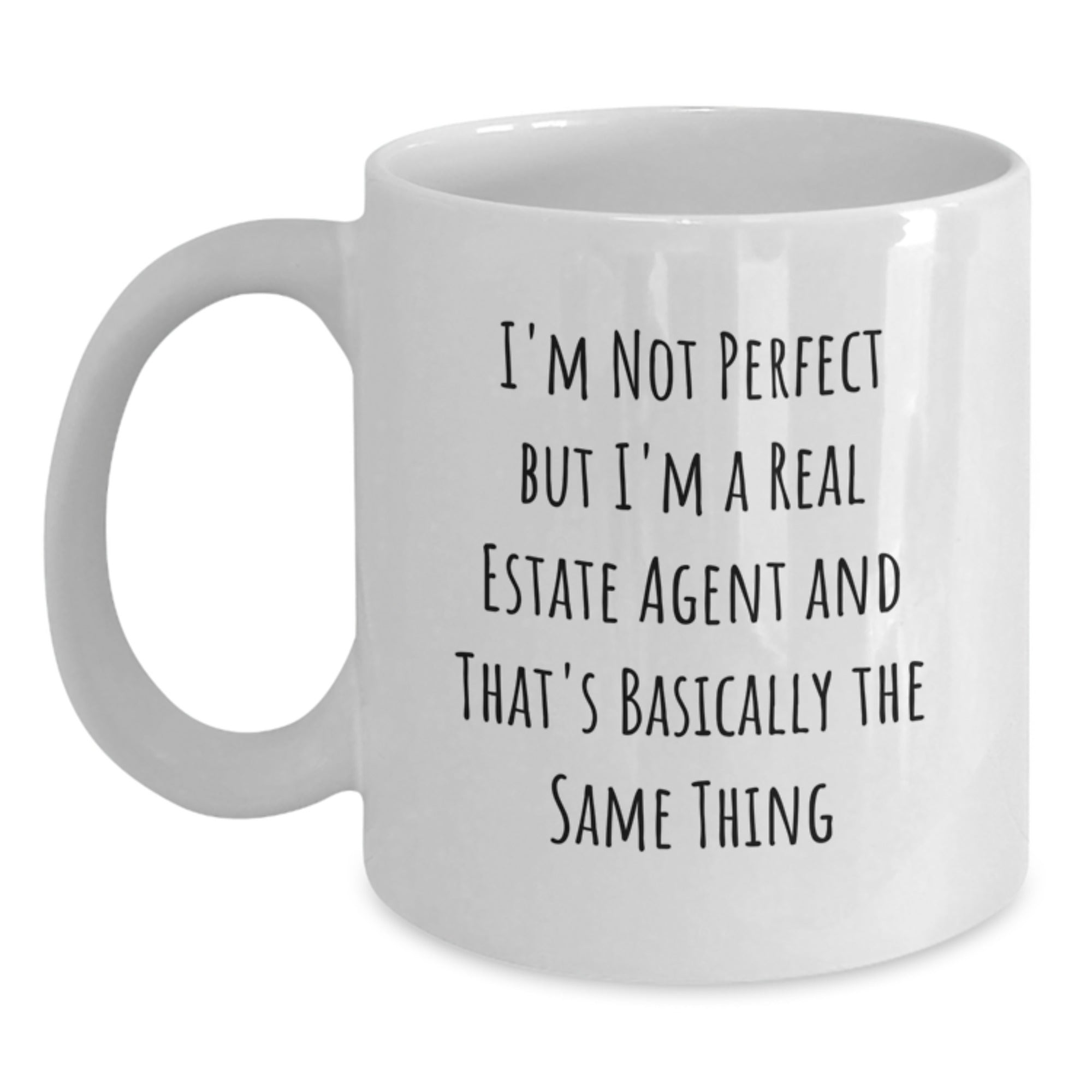 Funny Real Estate Agent Gifts from Friends, White Coffee Mugs for Real Estate Agent, Christmas Unique Presents for Men Women Family - Main
