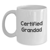 Funny Grandad Gifts from Men to Grandad, White Coffee Mug for Graduation, 'Certified Grandad' Print - Main