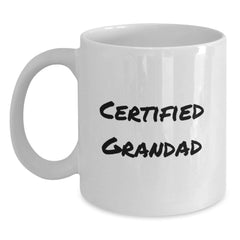 Funny Grandad Gifts, White Coffee Mug for Men, 'Certified Grandad' Quote, Perfect Graduation Unique Gifts from Family - Main