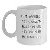 Funny Architect Quotes White Coffee Mugs, Gifts from Friends for Man Woman Coworkers Family, Unique Christmas Unique Gifts - Main