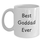 Funny Goddad Gifts for Him, White Coffee Mug Best, 'Best Goddad Ever' Quote, Birthday Unique Gift - Main