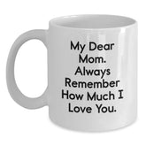 Gifts from Family, Unique Christmas Unique Gifts for Mom, Funny 'My Dear Mom. Always Remember How Much I Love You.' Quote White Coffee Mug for Women - White - Main