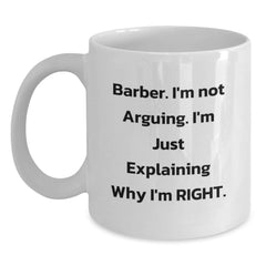 Funny Barber Coffee Mug Gifts from Friends for Barber Men at Christmas - Main