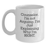 Funny Counselor Quotes Gifts from Friends and Family for Counselors - White Coffee Mug, Christmas Unique Gifts - Main
