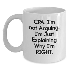 Funny CPA Gifts from Friends and Family, White Coffee Mug for Christmas Unique Presents for Men and Women - Main