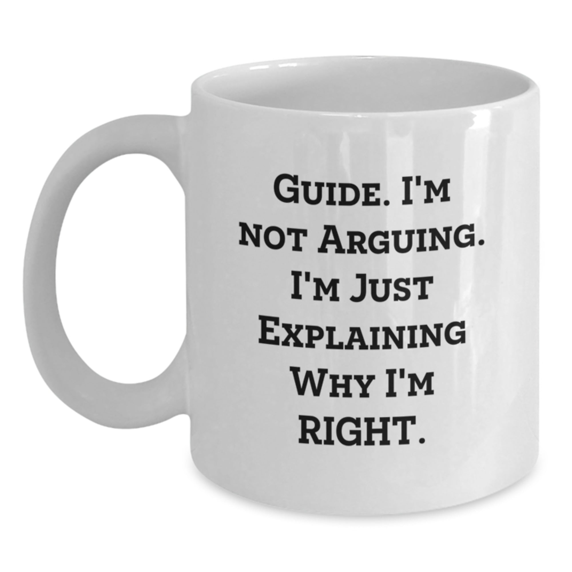 Funny Guide Gifts for Christmas, White Coffee Mugs for Guide Enthusiasts, 11oz or 15oz White Ceramic Mugs, Gifts from Friends, Family, or Coworkers - Main