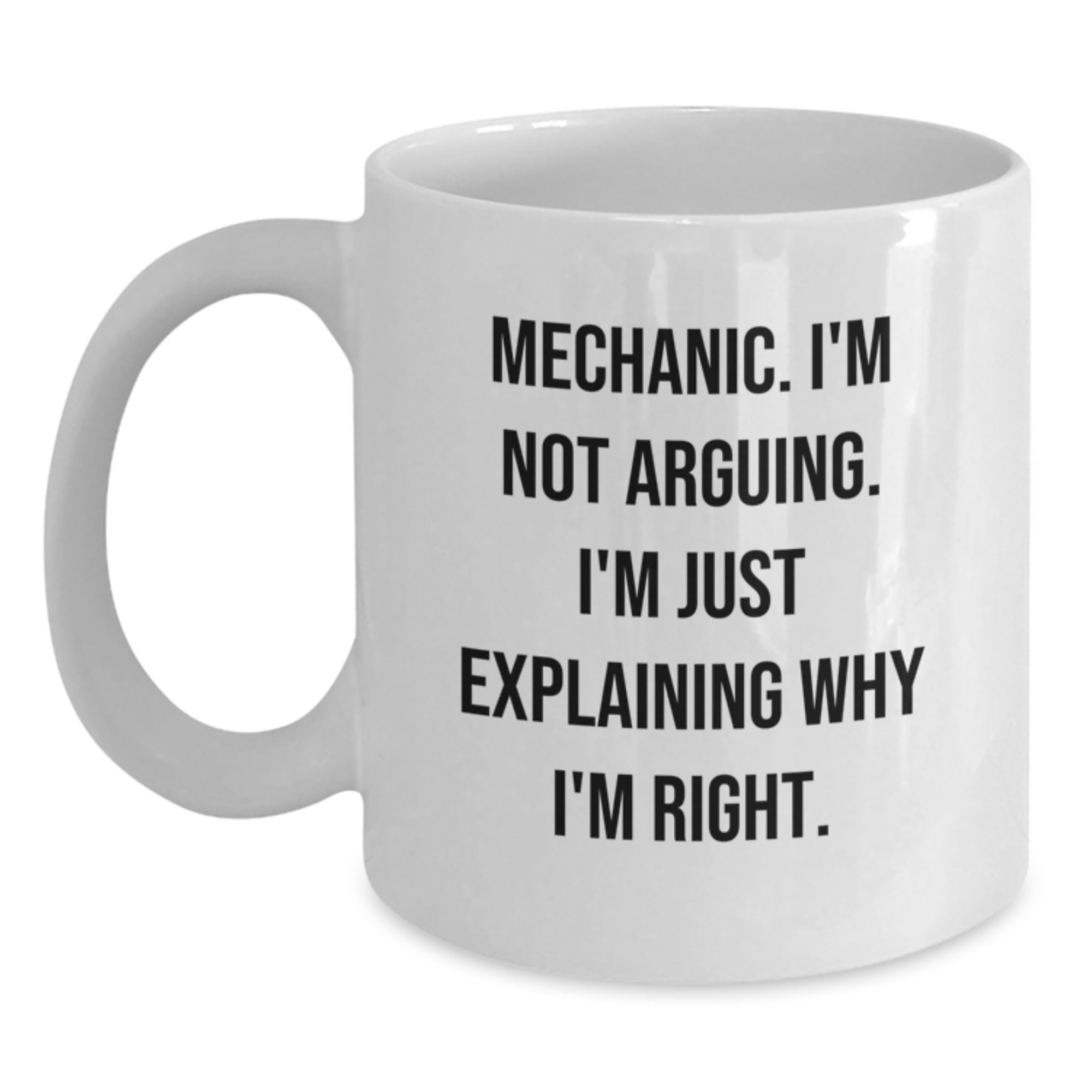 Funny Mechanic Gifts for Friends from Men, White Coffee Mugs with Mechanic Quotes, Christmas Unique Presents - Main