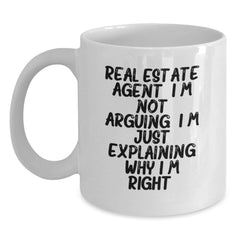 Real Estate Agent Humor White Coffee Mug Gifts from Friends for Christmas Unique Presents - Main