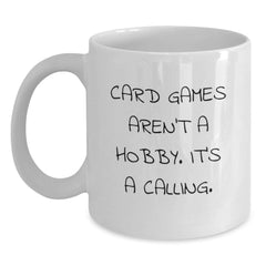 Funny Card Games Quotes White Coffee Mug Gifts from Friends for Card Games Enthusiasts Graduation - Main