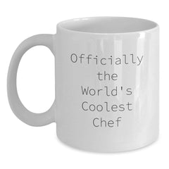 Funny Chef Gifts, Officially The World's Coolest Chef Quotes on White Coffee Mug - Gifts from Friends, Family, or Coworkers for Chef Graduation Unique Gifts - Main