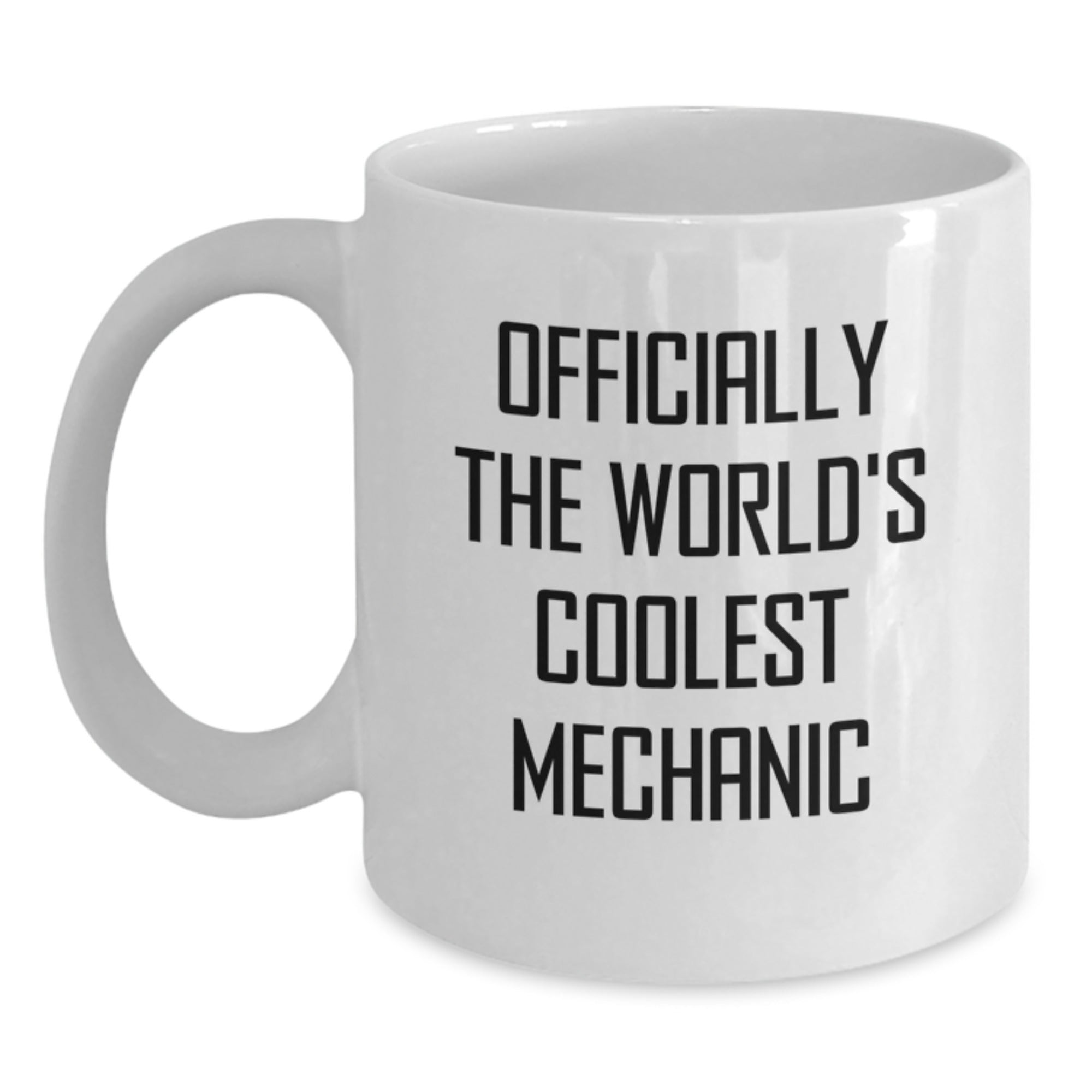 Funny Mechanic Gifts from Friends for Men, Officially The World's Coolest Mechanic White Coffee Mug, Christmas Unique - Main