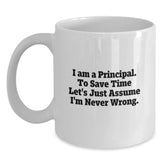 Funny Principal White Coffee Mugs Gifts from Friends to Men and Women for Christmas Unique Presents - Main