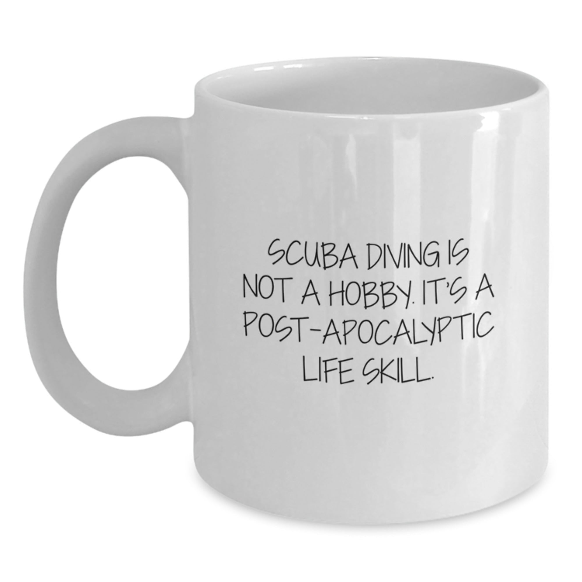 Scuba Diving Enthusiasts Gifts from Family and Friends - Funny White Coffee Mug for Scuba Diving Men and Women on Christmas Unique Gifts - Main