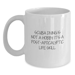 Scuba Diving Enthusiasts Gifts from Family and Friends - Funny White Coffee Mug for Scuba Diving Men and Women on Christmas Unique Gifts - Main