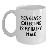 Sea Glass Collecting Gifts for Sea Glass Lovers, Funny Quote Coffee Mug, Valentine's Unique Gifts for Friends, Family, Women, White 15oz Ceramic Coffee Cup - Main