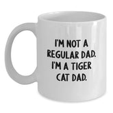 Tiger Cat Dad Funny White Coffee Mug Gifts from Friends to Family Birthday Unique Presents - Main