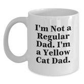 Yellow Cat Dad Funny Gifts for Men Unique White Coffee Mug, 11oz or 15oz Ceramic Mug, Ideal Gift for Yellow Cat Lover Friends and Family - Main