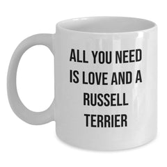 Funny Russell Terrier Dog White Coffee Mug Gifts from Friends for Russell Terrier Dog Lover, Birthday Unique Gifts, Russell Terrier Dog Inspiration - Main