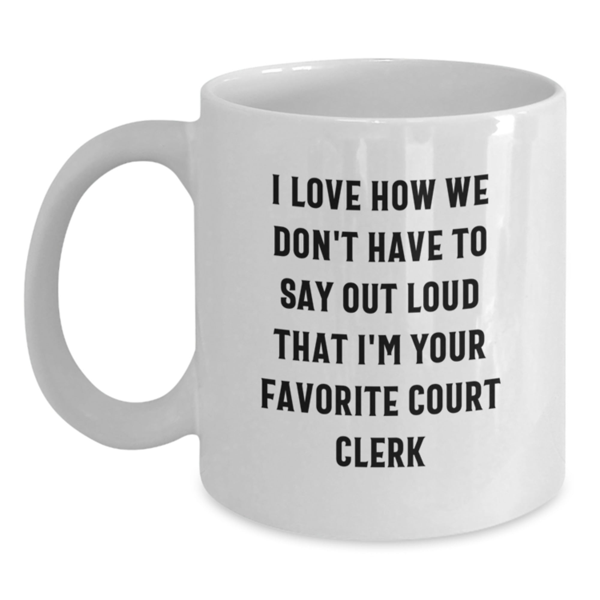 Funny Court Clerk Gifts for Men, White Coffee Mug from Coworkers, Christmas Unique Presents for Court Clerks - Main