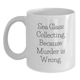 Funny Sea Glass Collecting Gifts for Men from Friends - Sea Glass Lover White Coffee Mug, Sea Glass Collecting Humor Christmas Unique Gifts - Main