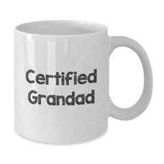 Funny Grandad Gifts from Men to Grandad, White Coffee Mug for Graduation, 'Certified Grandad' Print - Additional