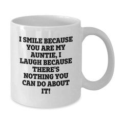 Funny Auntie Gifts White Coffee Mugs - Gifts from Family for Auntie, Birthday Unique Gifts, White Coffee Mug with Cute Quote - Additional