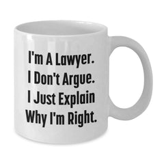 Funny Lawyer Coffee Mugs, White Coffee Mugs Lawyer Gifts from Friends Family, Christmas Unique Gifts for Lawyer Men Women - Additional