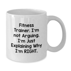 Funny Fitness Trainer Gifts from Friends, White Coffee Mug for Him, Christmas Unique - Additional