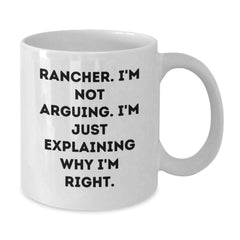 Funny Rancher Gifts from Friends, White Coffee Mug for Rancher, Christmas Unique Ideas for Men, Women, Coworkers, Family - Additional