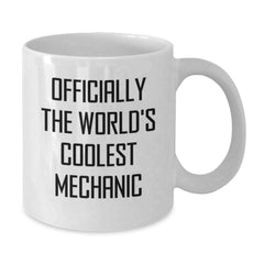 Funny Mechanic Gifts from Friends for Men, Officially The World's Coolest Mechanic White Coffee Mug, Christmas Unique - Additional