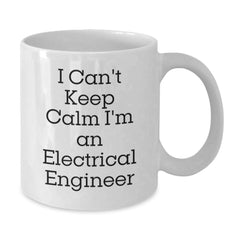 Funny Electrical Engineer Gifts for Men - I Can't Keep Calm White Coffee Mug, Christmas Unique Presents from Friends - Additional
