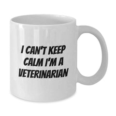 Funny Veterinarian Gifts from Men to Women Friends Coworkers Family - 'I Can't Keep Calm I'm A Veterinarian' White Coffee Mug for Graduation - Additional