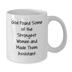 Funny Assistant White Coffee Mugs Gifts from Men to Women Coworkers at Christmas, Quotes about Women Being Assistants by God - Additional