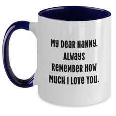 Funny Nanny Quotes Gifts from Men to Nanny, Two Tone Coffee Mug for Birthday, Always Remember How Much I Love You - Main