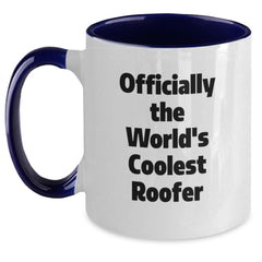 Funny Roofer Gifts - Officially The World's Coolest Roofer Two Tone Coffee Mug for Men, Women, or Friends from Family on Birthday - Main