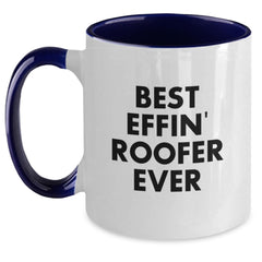 Funny Roofer Gifts from Men to Best Effin' Roofer, Unique Christmas Unique Gifts for Roofer with Two Tone Coffee Mug - Main