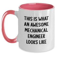 Funny Quote for Mechanical Engineer Birthday Unique Gifts from Friends to Men Two Tone Coffee Mugs, Black and White - Main