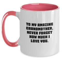Funny Grandmother Gifts, Two Tone Coffee Mugs with Inspiring Quote for Grandma, Christmas Unique Presents from Family, Grandmother Coffee Mug - Main