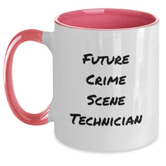 Funny Future Crime Scene Technician Gifts from Men to Friends - Crime Scene Technician Two Tone Coffee Mug for Christmas Unique - Main