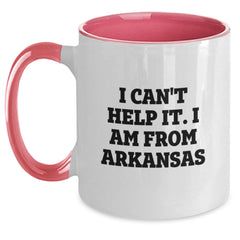 Arkansas Lovers Funny I Can't Help It I Am From Arkansas Two Tone Coffee Mug Gifts from Friends and Family for Birthday - Main